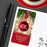 Red Christmas Tree Ornament Return Address Label<br><div class="desc">Personalised return address labels feature a beautiful red Christmas tree ornament. MATCHING greeting cards and more in our collection.</div>