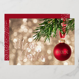 Red Christmas Tree Ornament Rose Gold