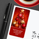 Red Christmas Tree Ornaments Return Address Label<br><div class="desc">Personalised return address labels feature beautiful red and gold Christmas tree ornaments topped with a gold star. MATCHING holiday invitations and greeting cards in our collection.</div>