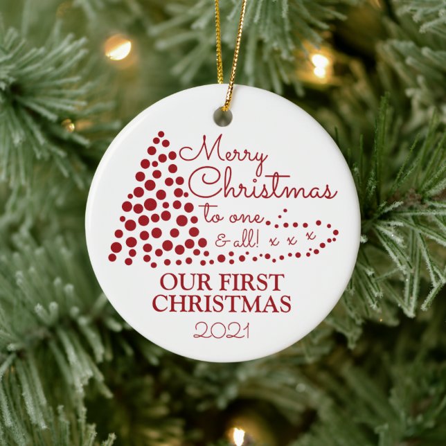 Red Christmas Tree, Our First Christmas Christmas  Ceramic Tree Decoration (Tree)