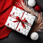 Red Christmas Tree Pattern#5 ID1009 Wrapping Paper<br><div class="desc">If you are wondering what colour combinations to pick for your Christmas decor and gift wrap supplies this year, I've created collections of coordinating patterns to make life just a bit easier. This eye-catching wrapping paper featuring abstract fir trees in a minimalist pattern is shown here in black and white...</div>