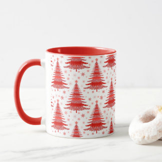Red Christmas Tree Pattern Gift Mug