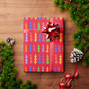 Red Christmas Tree Pop Art Wrapping Paper