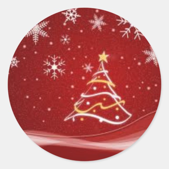 Red Christmas Tree Sticker (Front)