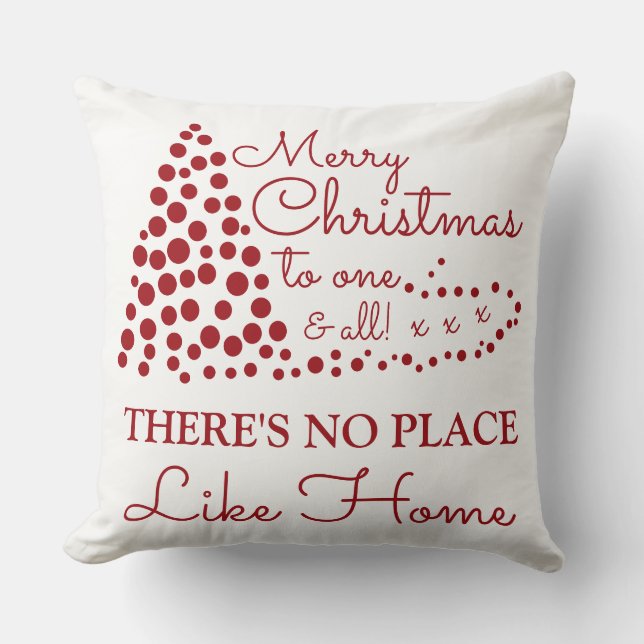 Red Christmas Tree, There's No Place Like Home Cus Cushion (Front)