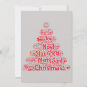 Red Christmas Tree Typography Invitation