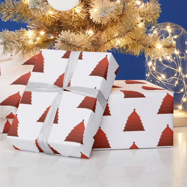Red Christmas Tree Wrapping Paper (Holidays)