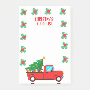 Red Christmas Truck To Do List Post-It Notes
