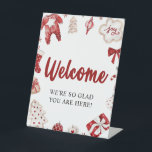 Red Christmas Winter Baby Shower Welcome Sign<br><div class="desc">Red Christmas Winter Baby Shower Welcome Sign</div>