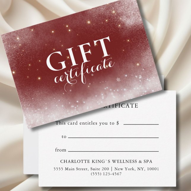 RED CHRISTMAS, WINTER, BUSINESS GIFT CERTIFICATE  (RED CHRISTMAS, WINTER, BUSINESS GIFT CERTIFICATE)