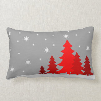 Red Christmastree lumbar pillow