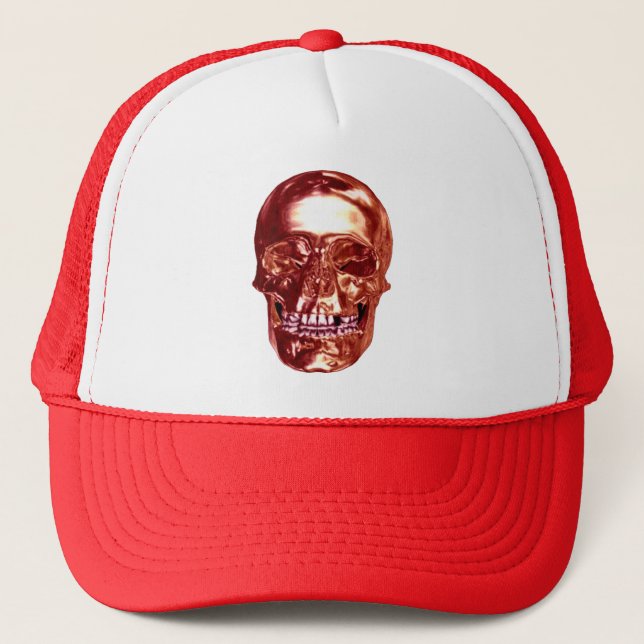 Red Chrome Skull Hat (Front)