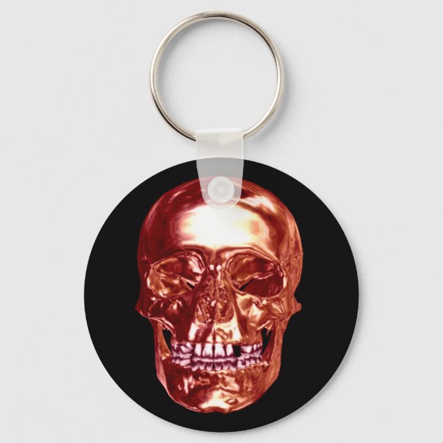 Red Chrome Skull Key Chain (Front)