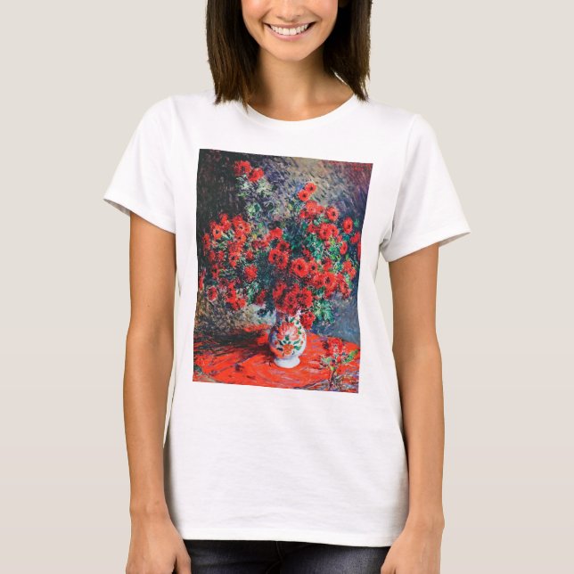 Red Chrysanthemum, Monet T-Shirt (Front)