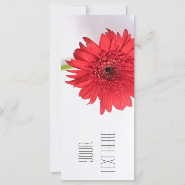 Red Chrysanthemum Your Text Flat Card (Front)