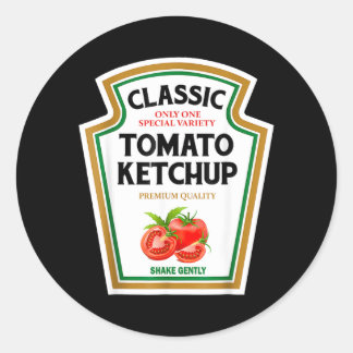 Red Chup Diy Halloween Costume Matching Group Classic Round Sticker