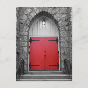 Red Church Door Postcard