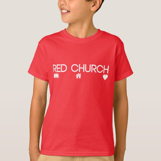 RED Church Three Pillars (Kids) T-Shirt (Front)