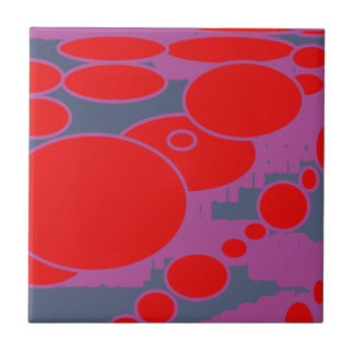 red circle and dark blue purple abstract art tile