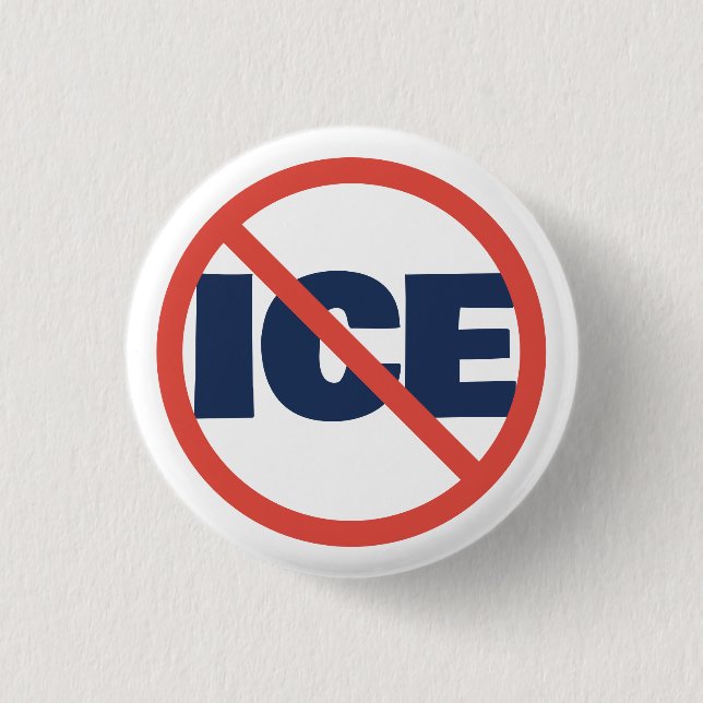 Red Circle Anti-Trump ICE Political Opinion 3 Cm Round Badge (Front)