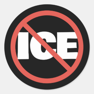 Red Circle Anti-Trump ICE Political Opinion Classic Round Sticker