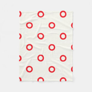 Red Circle Dot Retro Design Fleece Blanket