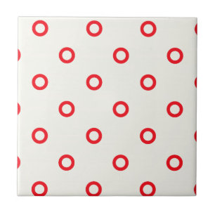 Red Circle Dot Retro Design Tile