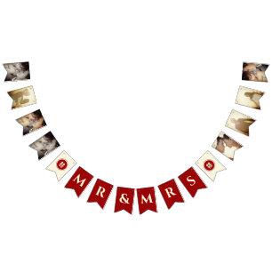 Red Circle Double Happiness Chinese Wedding Photo Bunting