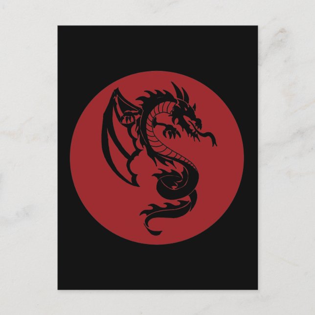 Red Circle Dragon Tattoo Postcard (Front)