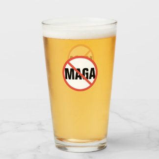 Red Circle No Sign Anti-MAGA Political Opinion Glass