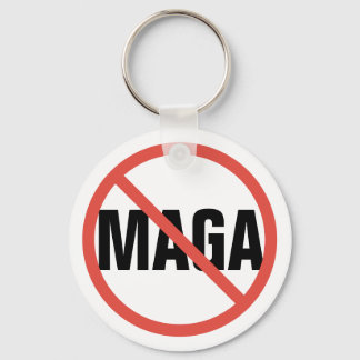 Red Circle No Sign Anti-MAGA Political Opinion Key Ring