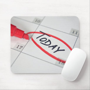 Red Circle On Calendar Mouse Pad