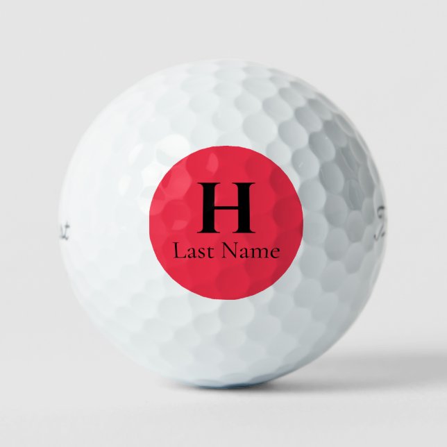 Red Circle Personalised Golf Ball (3) HAMbWG (Front)
