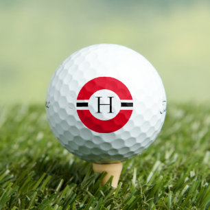 Red Circle Personalised Golf Ball (3) HAMbWG