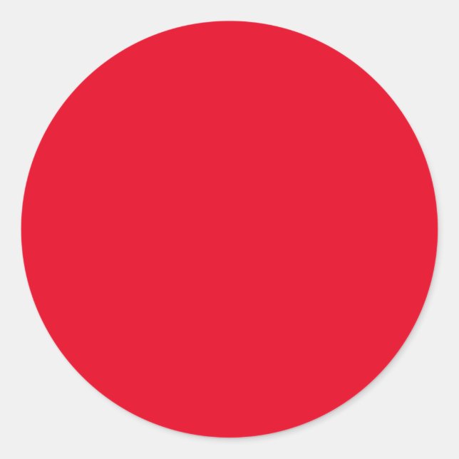 Red circle, solid colour classic round sticker (Front)