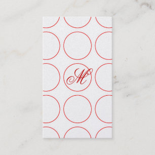 Red Circles and Monogram Business Card