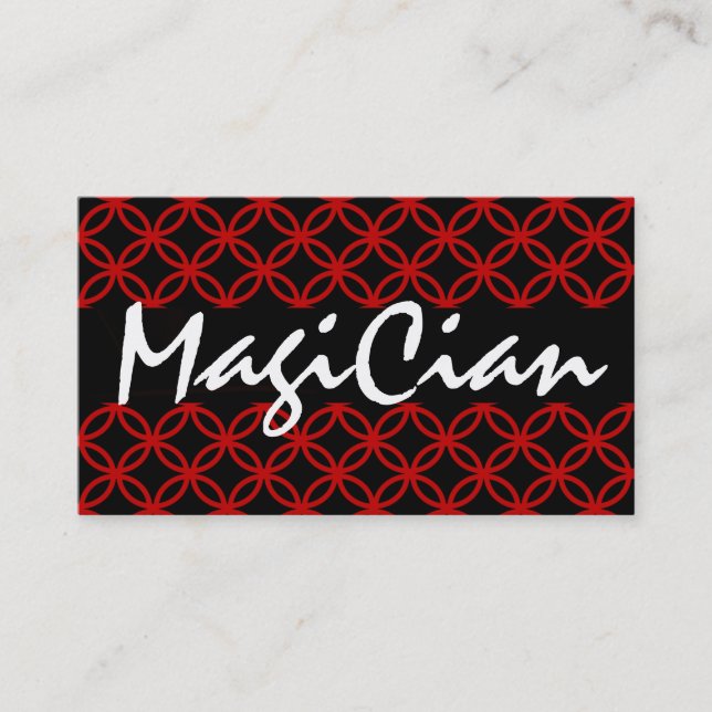 Red Circles Magician Business Card (Front)