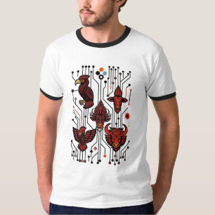 Red Circuitry Wildlife T-Shirt