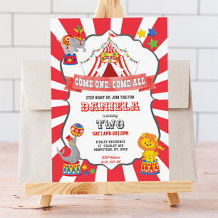 Red Circus Carnival Birthday Invitation