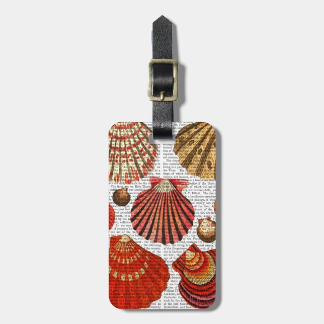 Red Clam Shells Luggage Tag (Front Vertical)