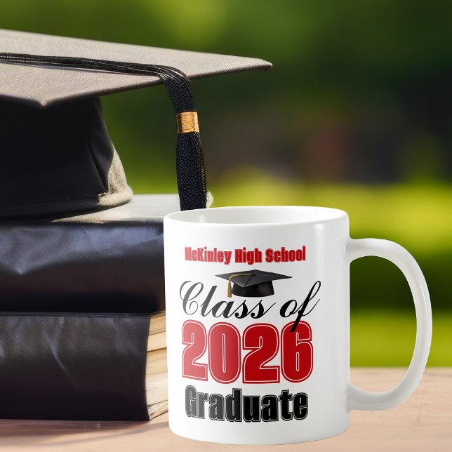 Red Class of 2026 Graduation Keepsake Coffee Mug (Creator Uploaded)