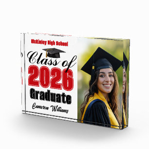 Red Class of 2026 Graduation Photo Block