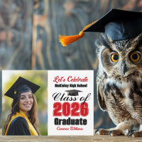 Red Class of 2026 Photo Graduation Party