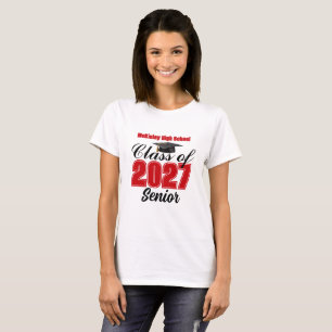 Red Class of 2027 High School Senior Women's T-Shirt