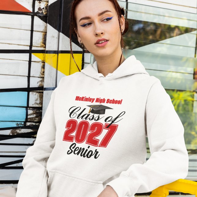 Red Class of 2027 Senior Custom High School Hoodie (Creator Uploaded)