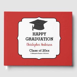 Red Class of Graduation Guest Book