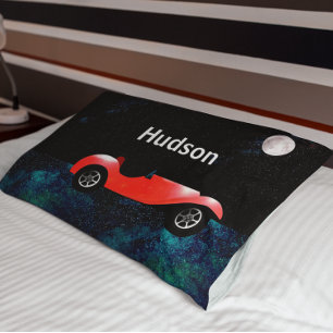 Red Classic Car Boys Room Decor Pillowcase