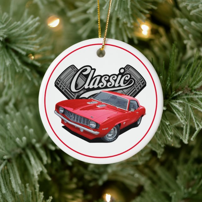 Red Classic Car Ceramic Tree Decoration (Tree)