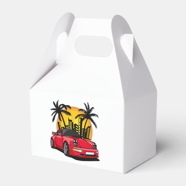 Red Classic Carrera in City Sunset Favour Box (Front Side)