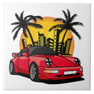 Red Classic Carrera in City Sunset Tile